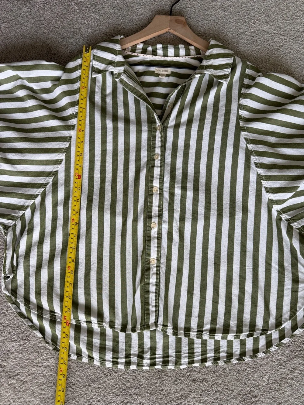 Pilcro Anthropologie Sidney Batwing Blouse Button Down Blouse  XL Boho Artsy